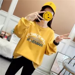 2019新網紅假兩件衛(wèi)衣女秋款大碼女裝秋裝寬松外套ins潮
