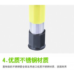 不銹鋼置物架加大加粗管盆架多層落地洗臉盆架四角架收納架