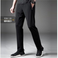 新款空調(diào)褲男士冰絲休閑褲夏季薄款網(wǎng)眼褲男運動大碼寬松長褲男