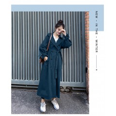 秋裝新款韓版卡其色風衣女中長款過膝百搭寬松休閑外套女春秋